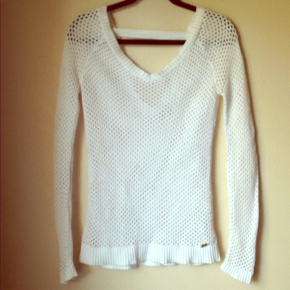 Guess V-neck crochet sweater
